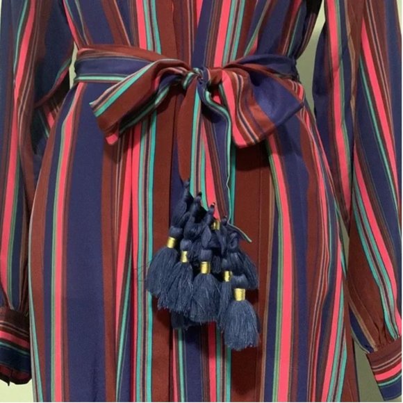 Figue Elena Long-Sleeve Multi-Striped Dress Size M NWOT - Picture 5 of 12